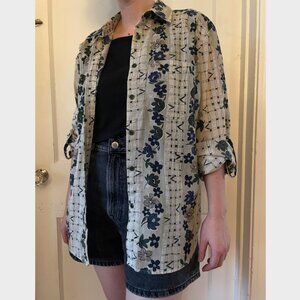 Vintage Floral Button-Up Shirt